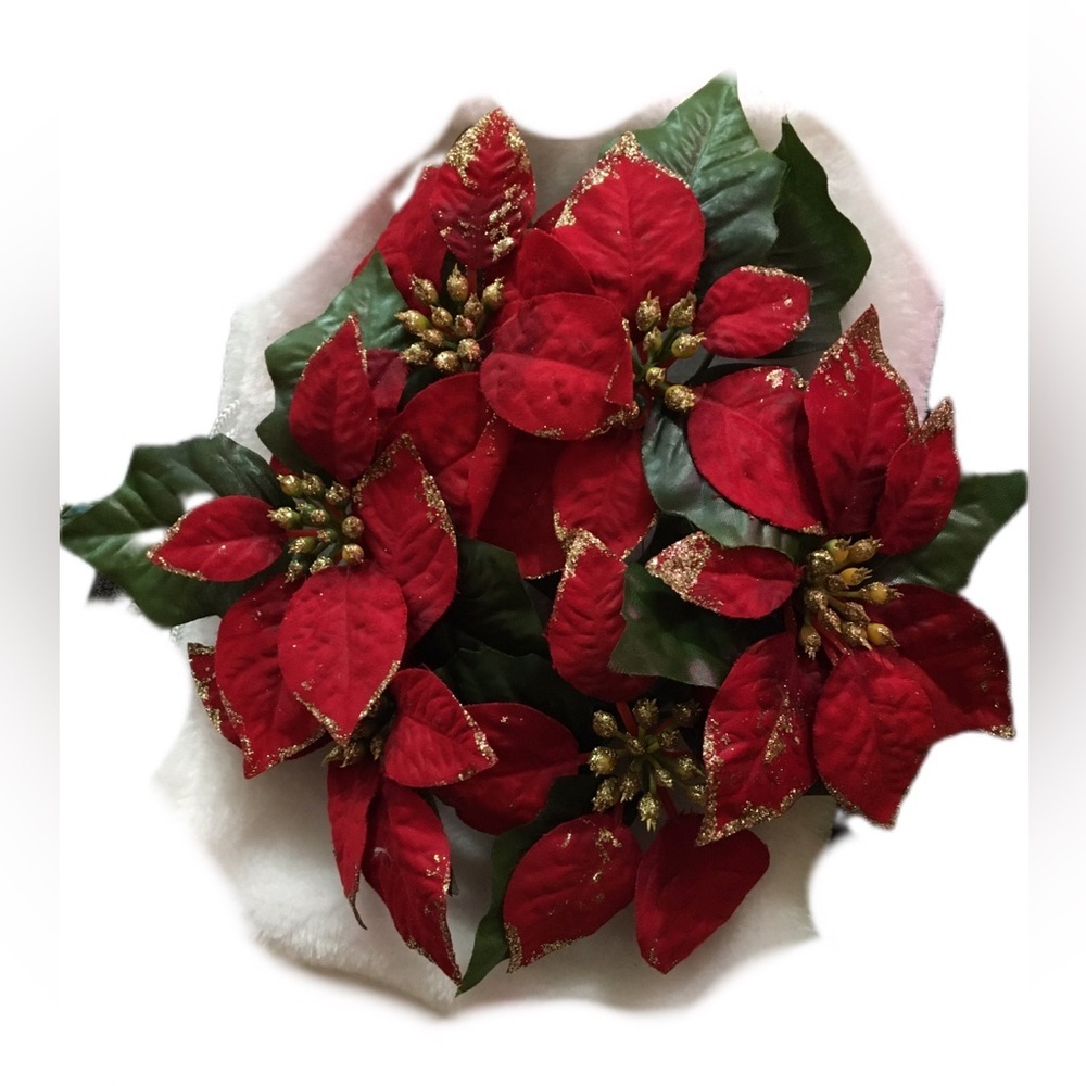 Festive Red Poinsettia Holiday Decoration